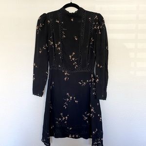 Reformation mock neck, long sleeve mini dress